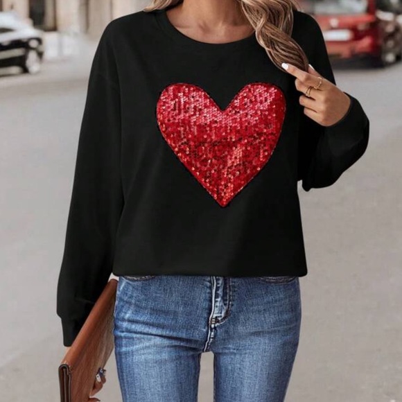 New black heart print sweatshirt - Picture 3 of 7